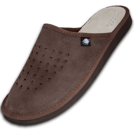 Mens suede mule slippers deals